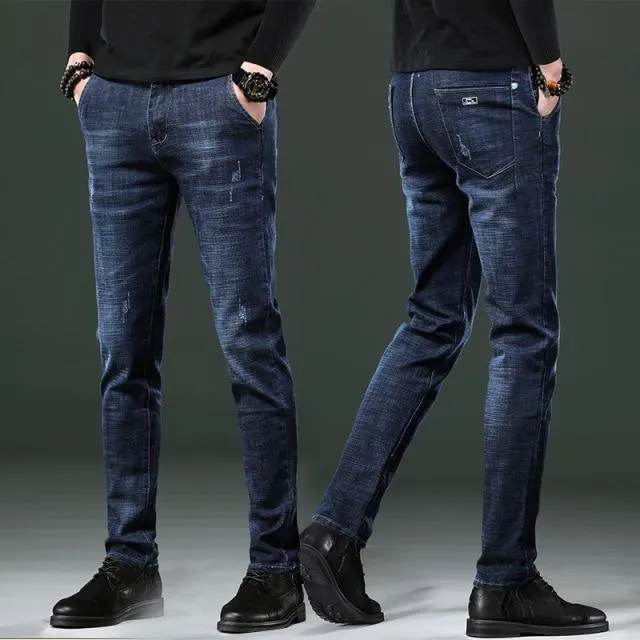 2021 new men's jeans spring and autumn pants trendy casual trousers