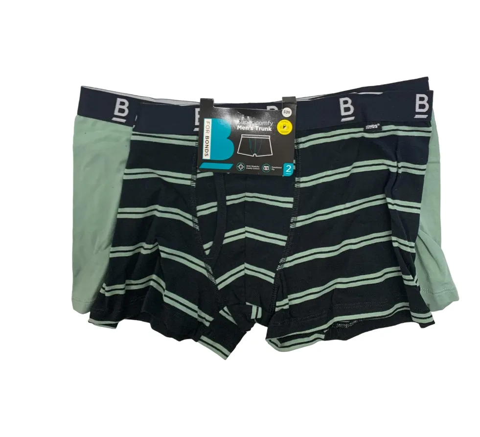 6 x Mens Bonds Everyday Black And Army Green Super Comfy Trunks