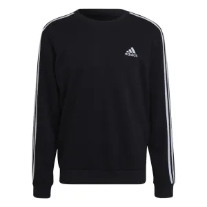 adidas Essentials French Terry 3 Stripe Sweatshirt - Mens - Black/White