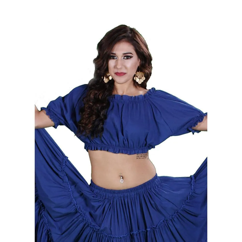 Cotton Belly Dance Balloon Top with Roma Ruffle