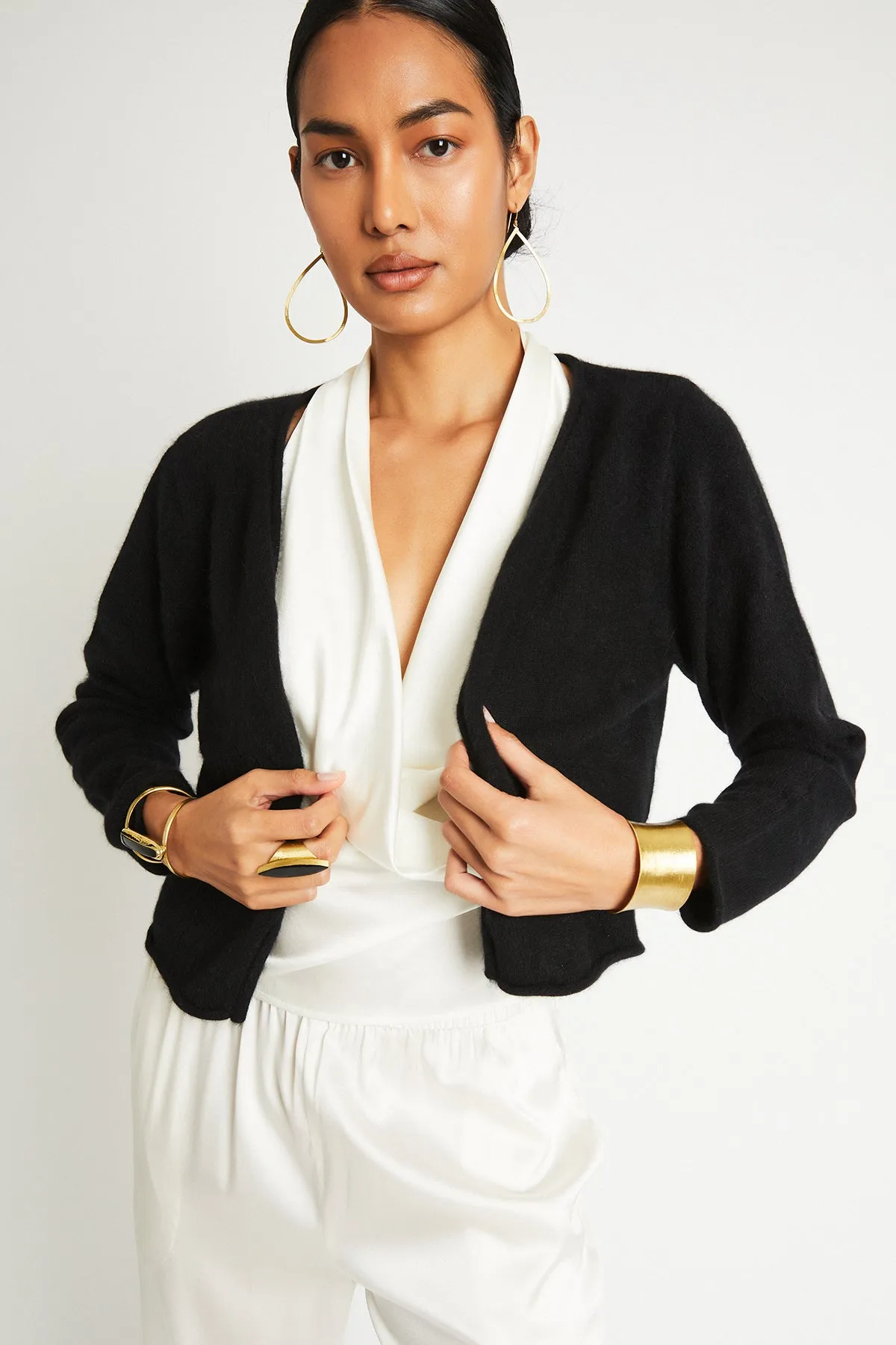   Beryll Katharine Cashmere Cropped Cardigan | Black