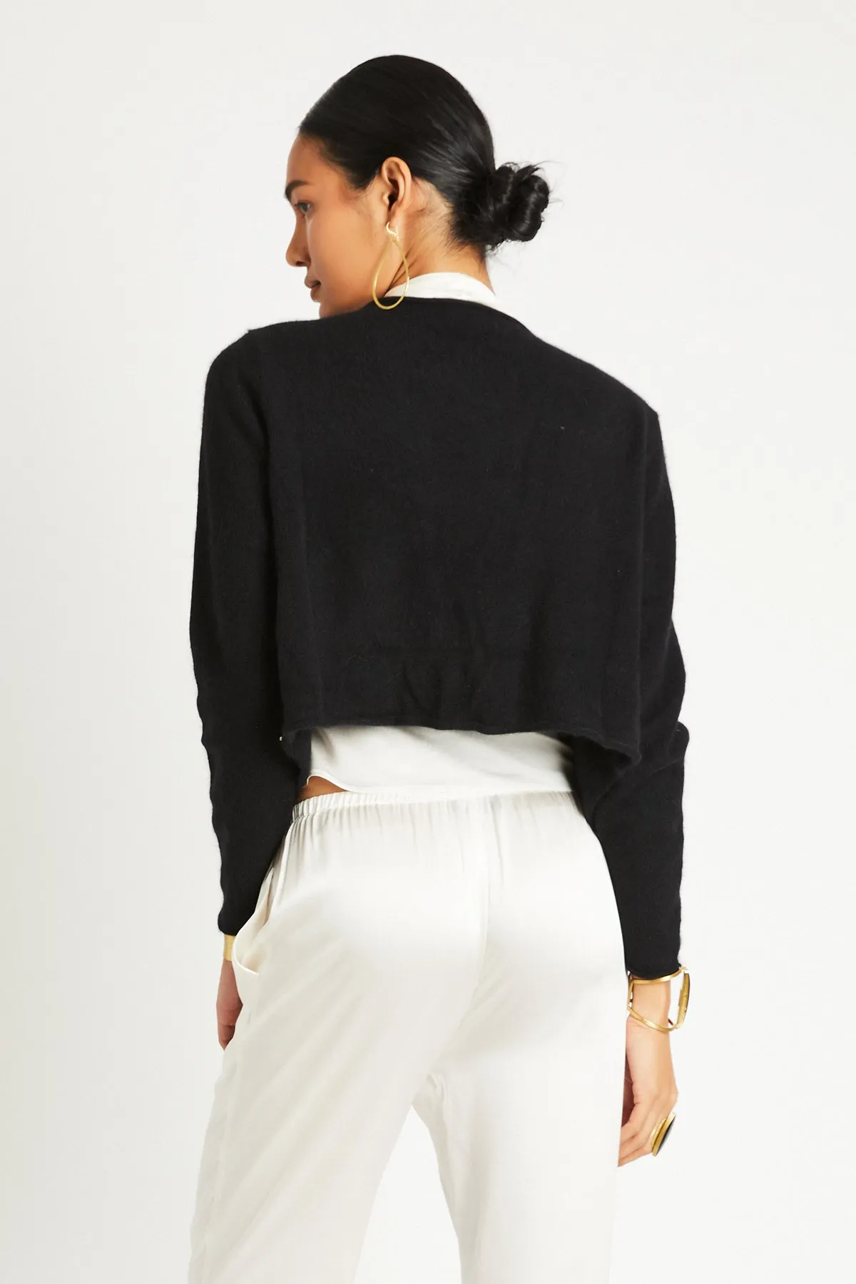   Beryll Katharine Cashmere Cropped Cardigan | Black