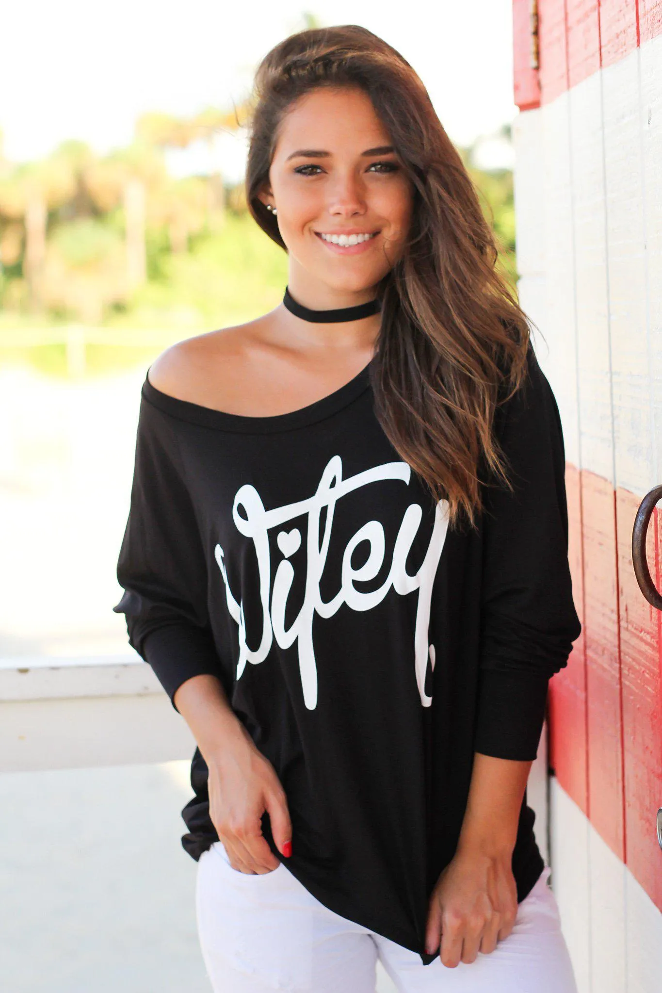 Black And White “Wifey” Top