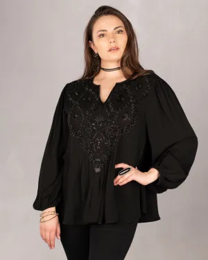 Black on Black Noir Top by Vintage Collection