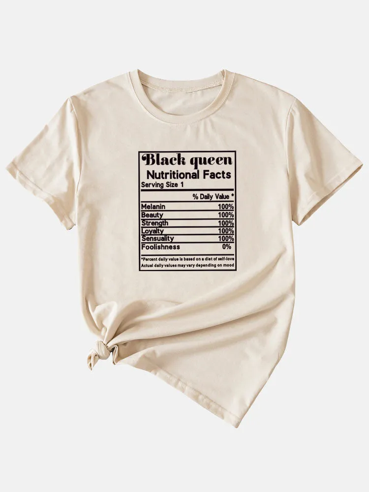 Black Queen Nutritional Facts Tee