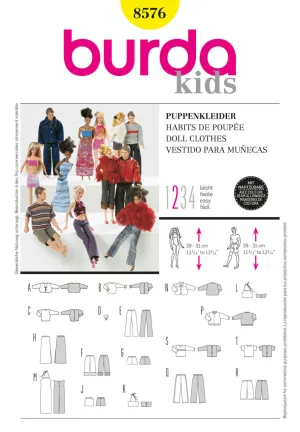 Burda 8576 Doll Clothes Sewing Pattern