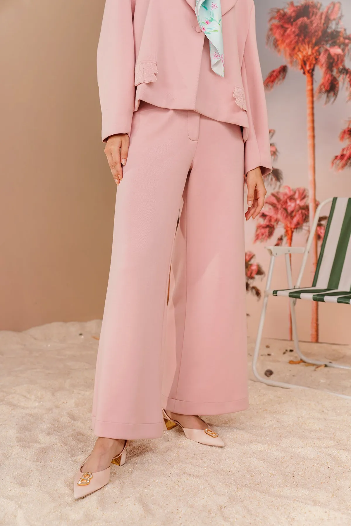 Buttonscarves X Jovian Paradiso Piper Pants In Mellow Rose