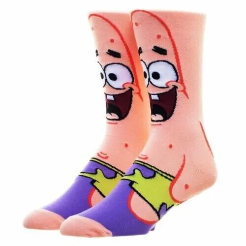 Cartoon Socks,SPongebob Patrick Fun Novelty Mens Crew Character Socks