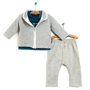 Cassiope Sweatshirt-Pants-Cardigan - Grey Melange