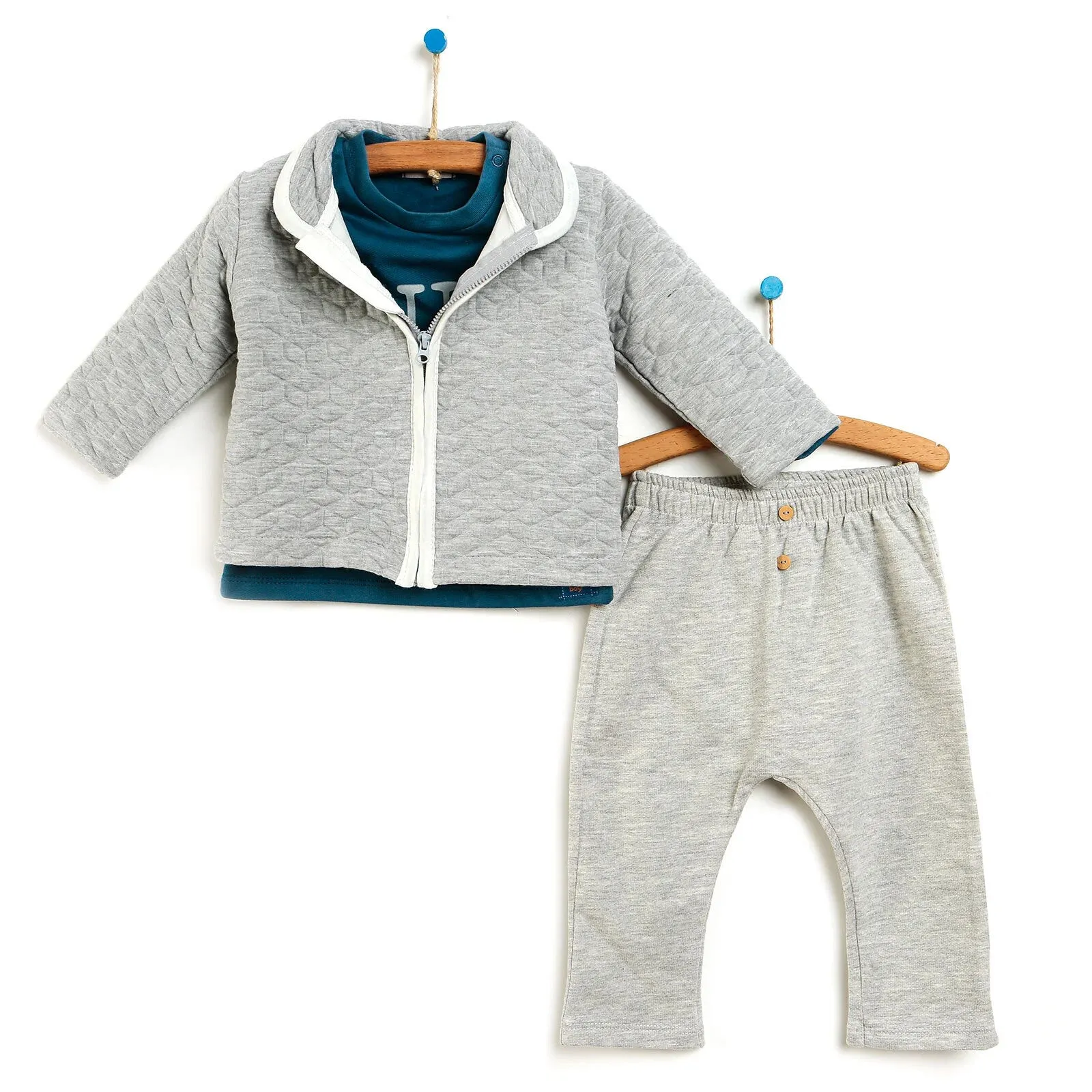 Cassiope Sweatshirt-Pants-Cardigan - Grey Melange