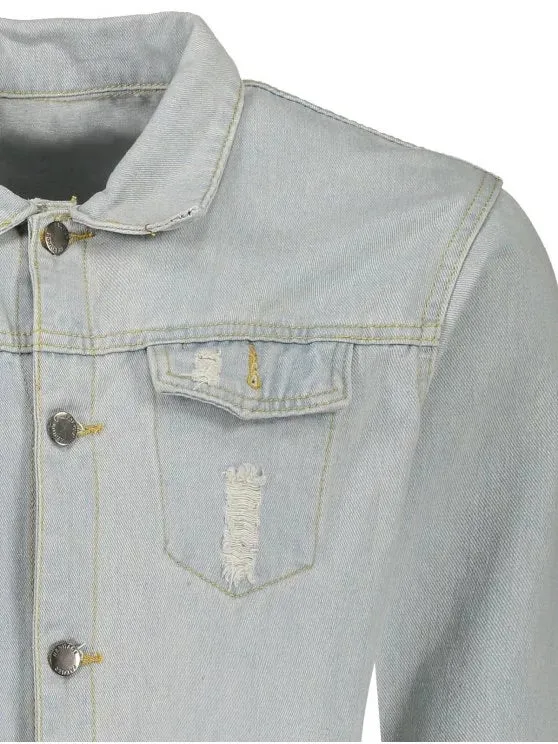 Chic Mens Distressed Denim Jacket