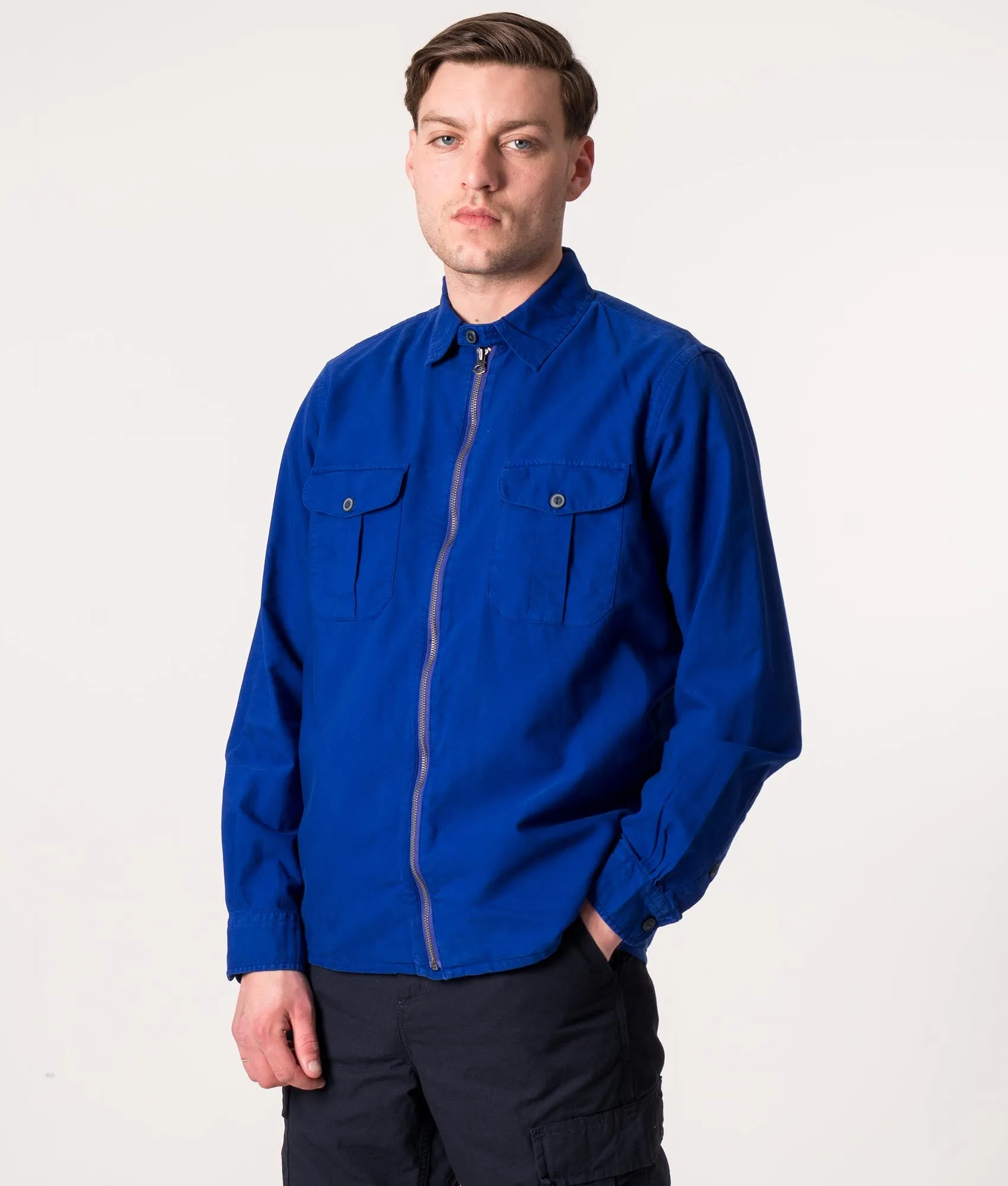 Classic Fit Zip Through Oxford Sport Overshirt