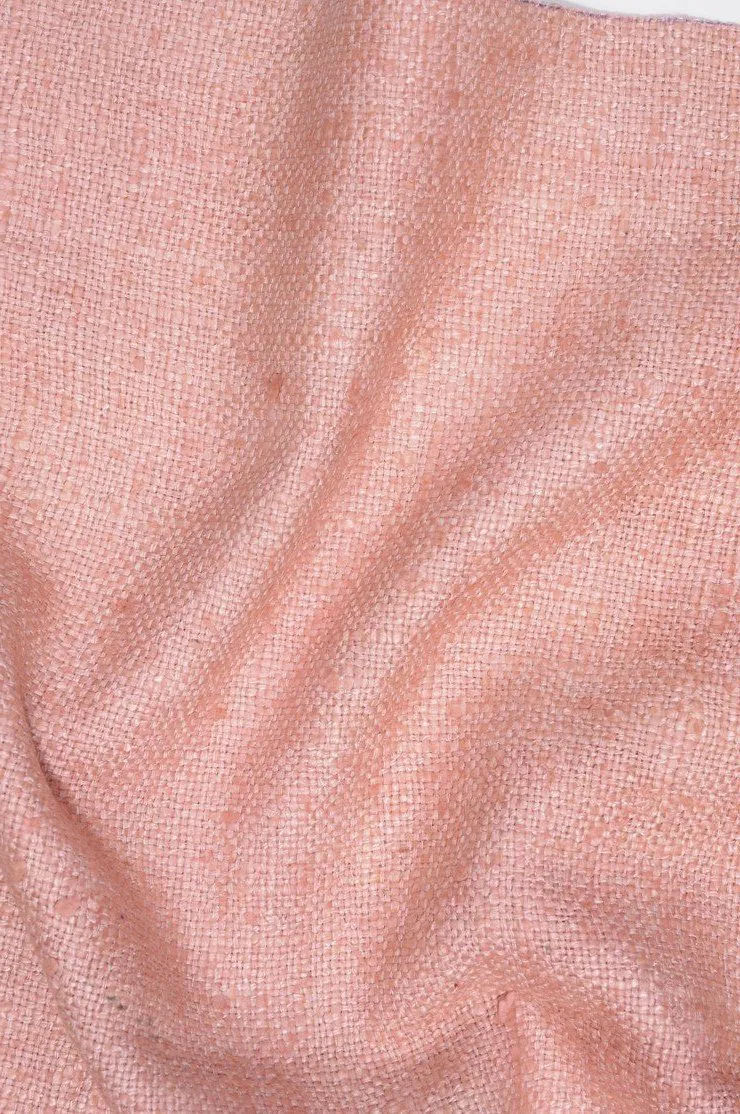 Coral Almond Silk Linen (Matka) Fabric