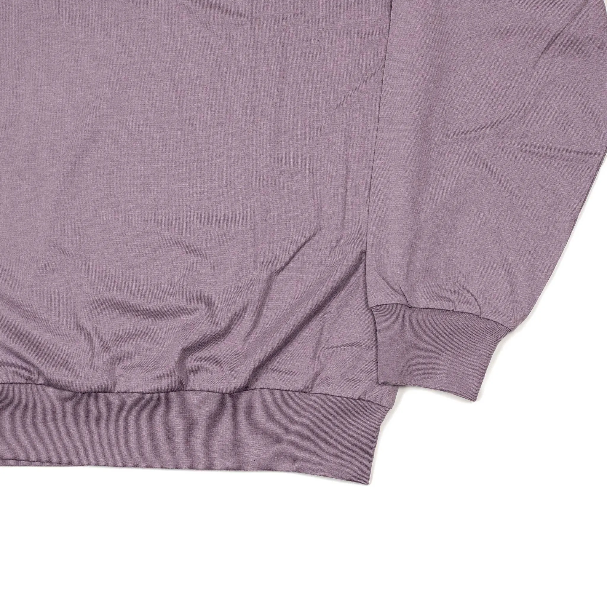 Crewneck sweatshirt in Purple Grey silk and cotton jersey