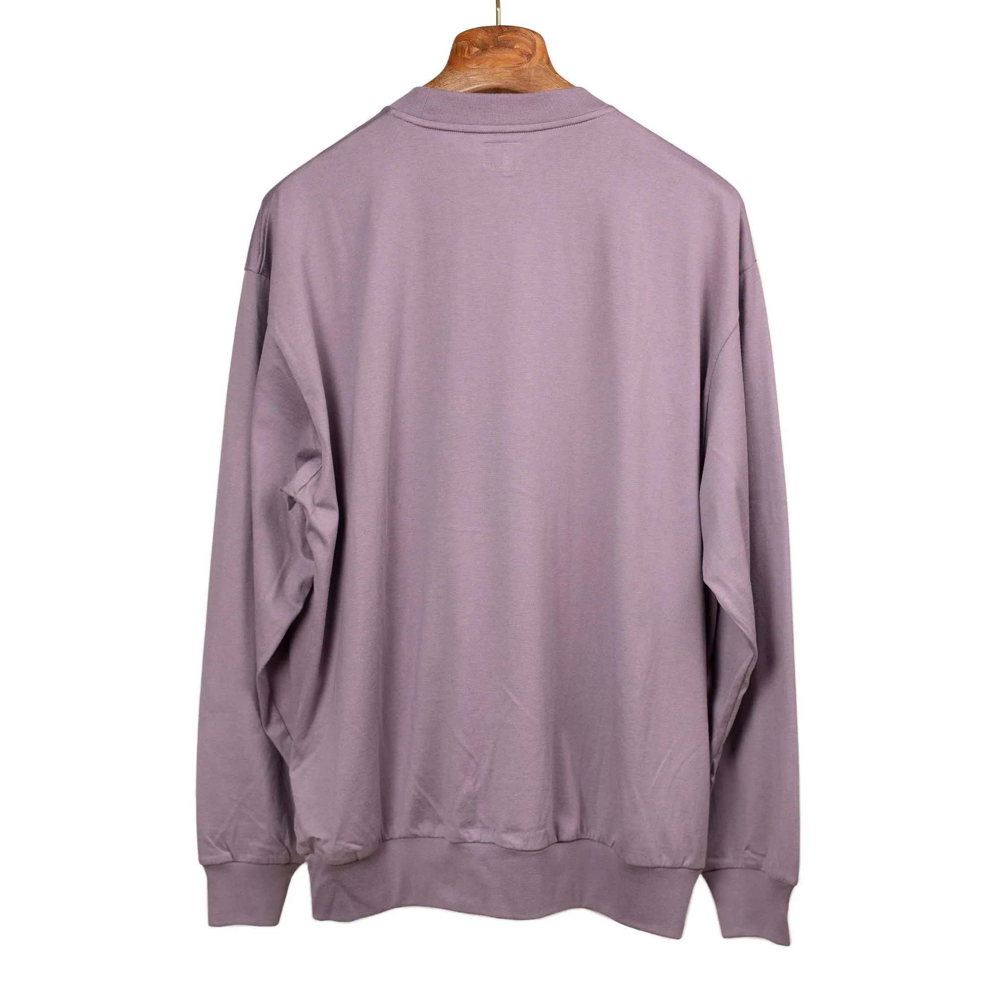 Crewneck sweatshirt in Purple Grey silk and cotton jersey