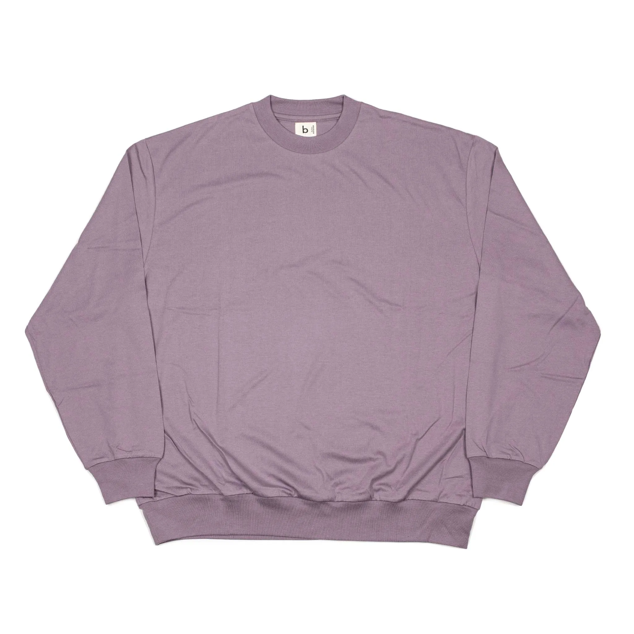 Crewneck sweatshirt in Purple Grey silk and cotton jersey