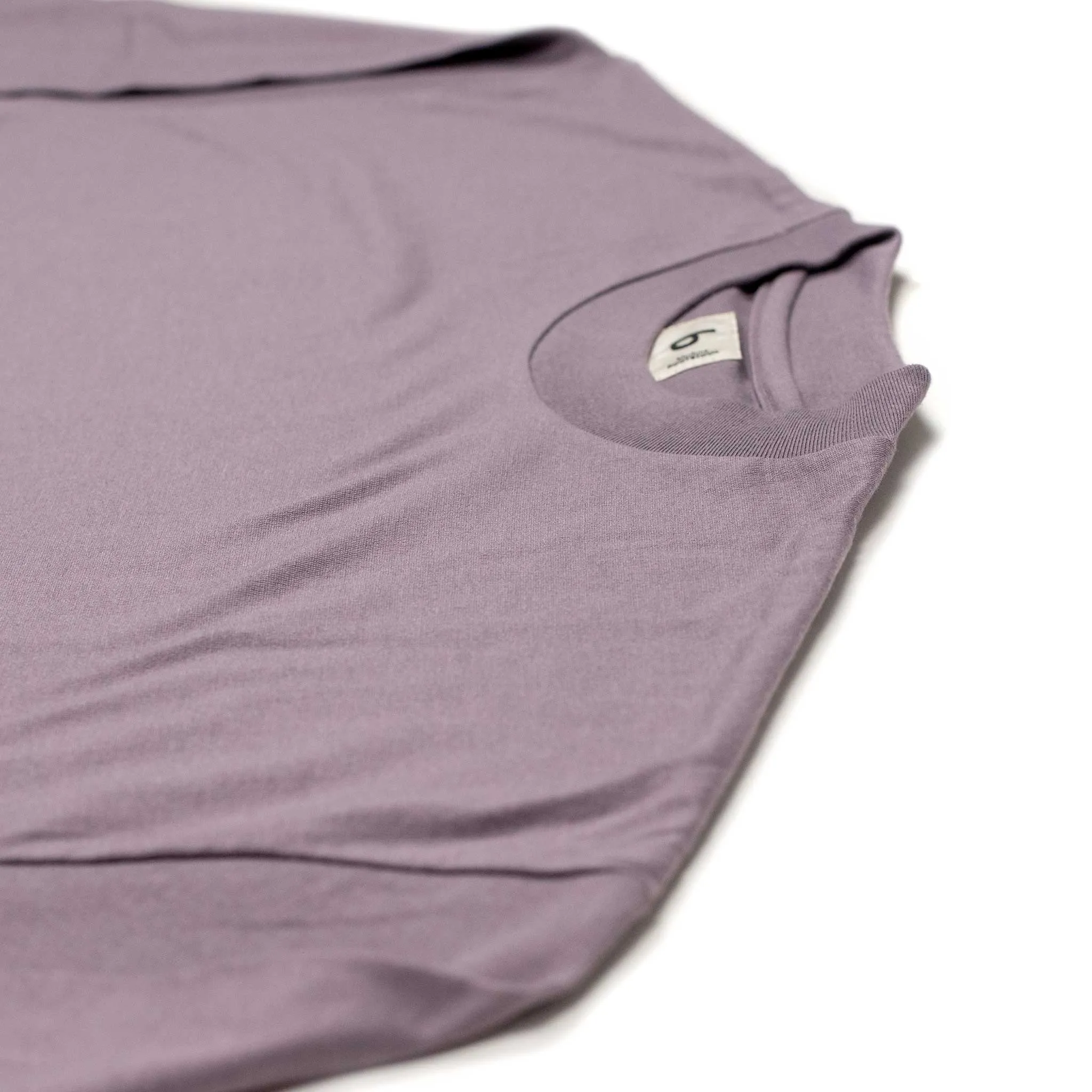 Crewneck sweatshirt in Purple Grey silk and cotton jersey