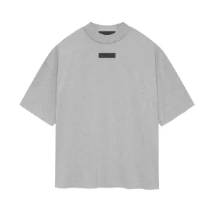 ESSENTIALS FOG CHEST LOGO T-SHIRT DARK HEATHER OATMEAL