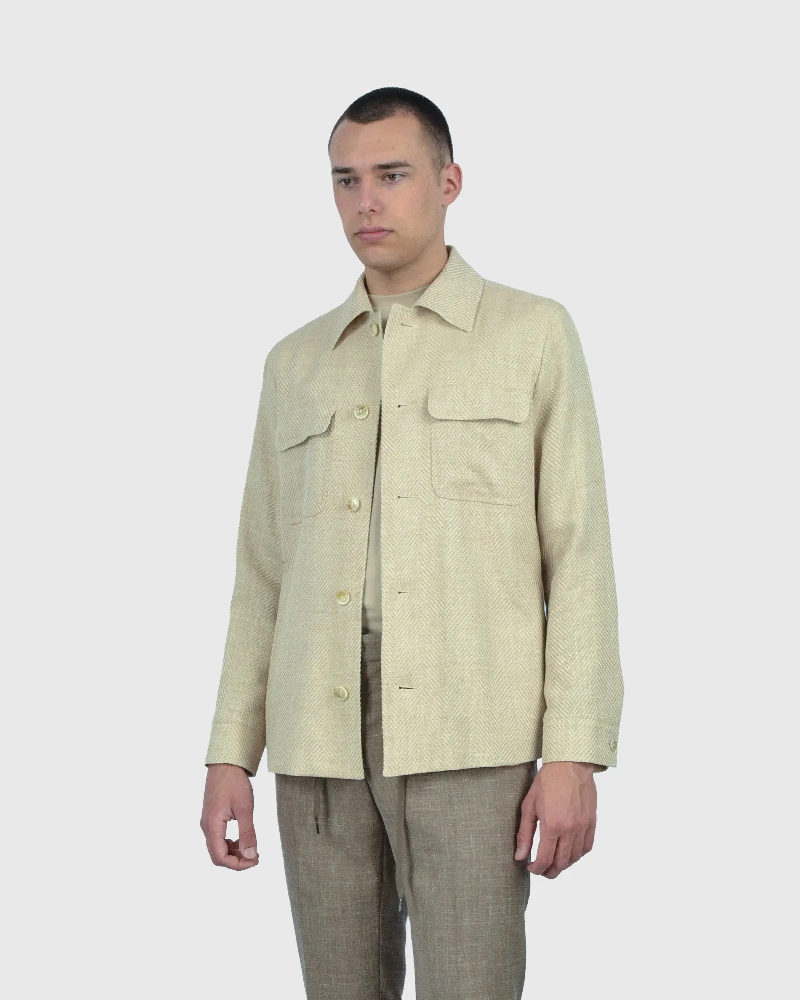 FANCKINO SARTORIA FSS24-339 HB SAND OVERSHIRT CHORE JACKET