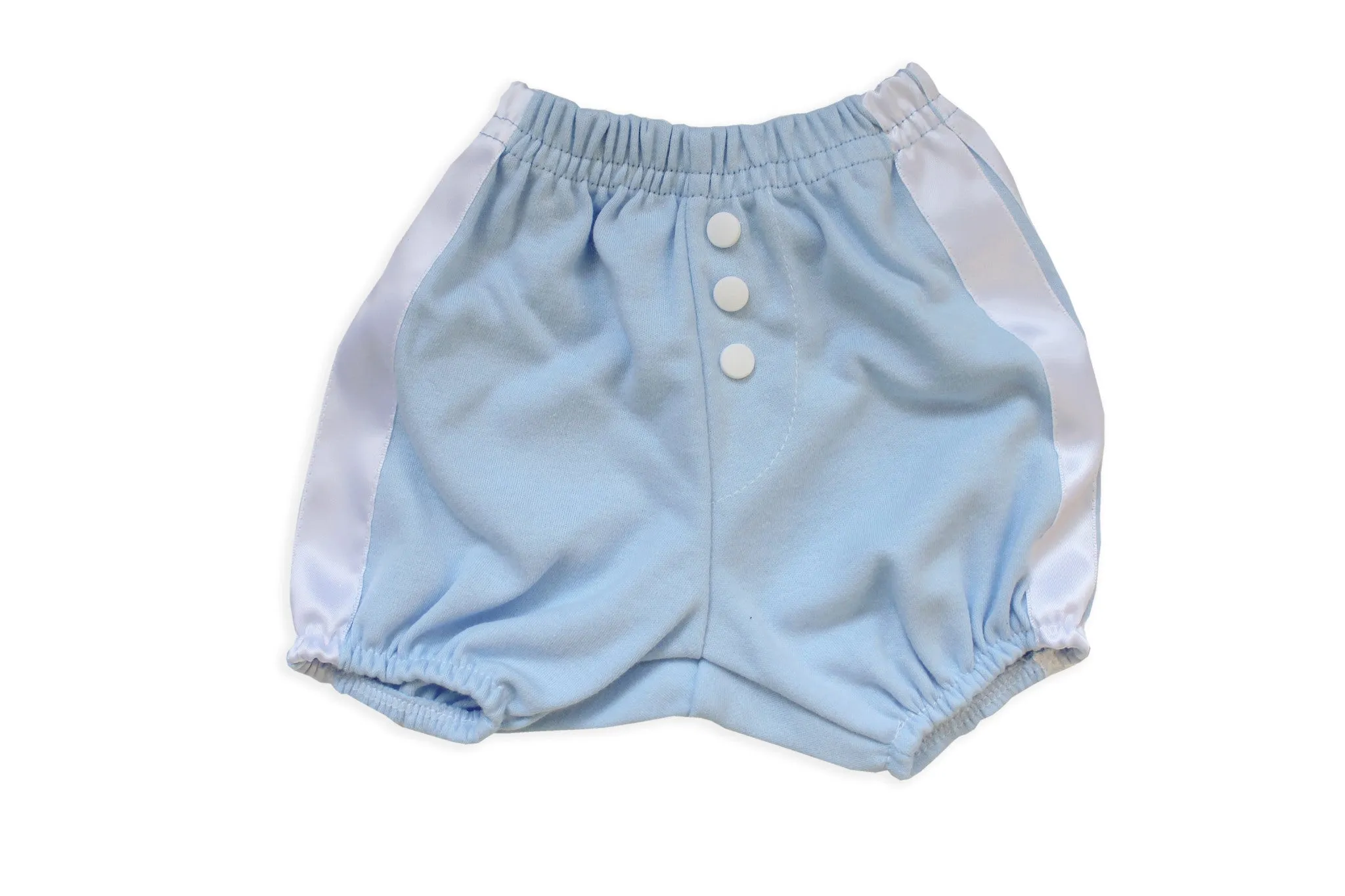 Faux Fly Blue Diaper Cover