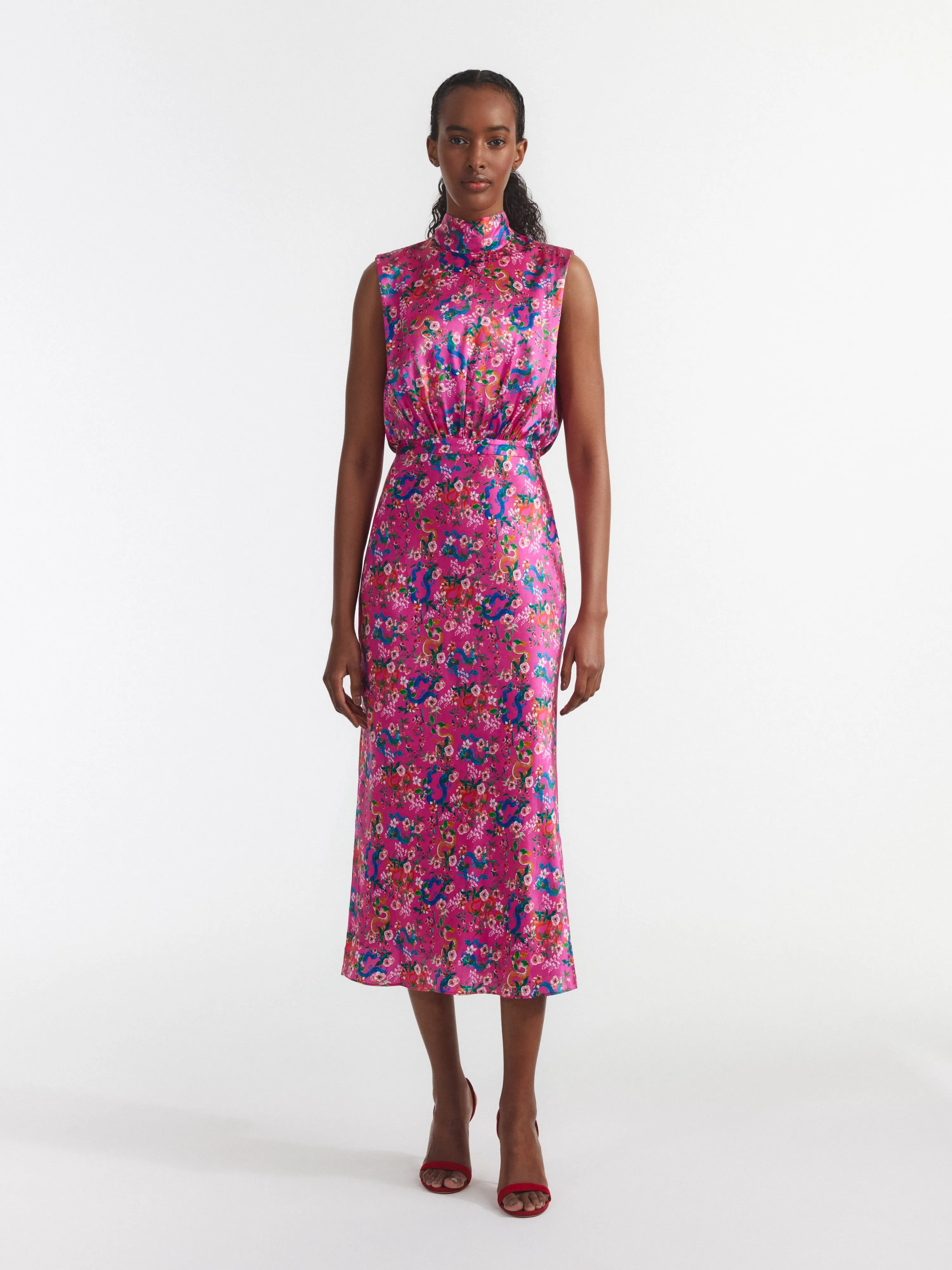 Fleur Midi Dress in Blossom Hidden Dragon