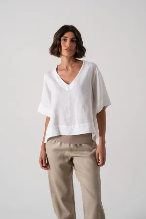 Hecate Linen Top White