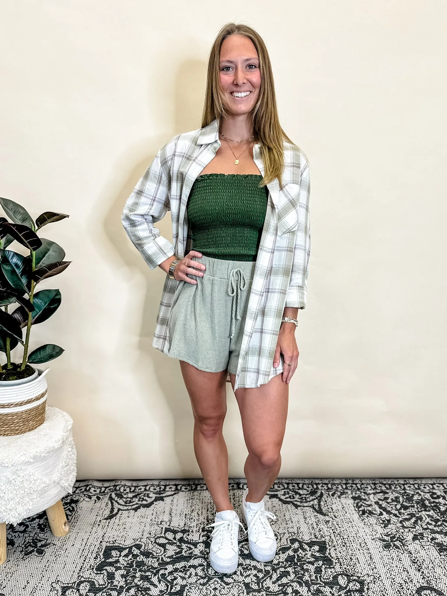 Honey Dew Plaid Button Down