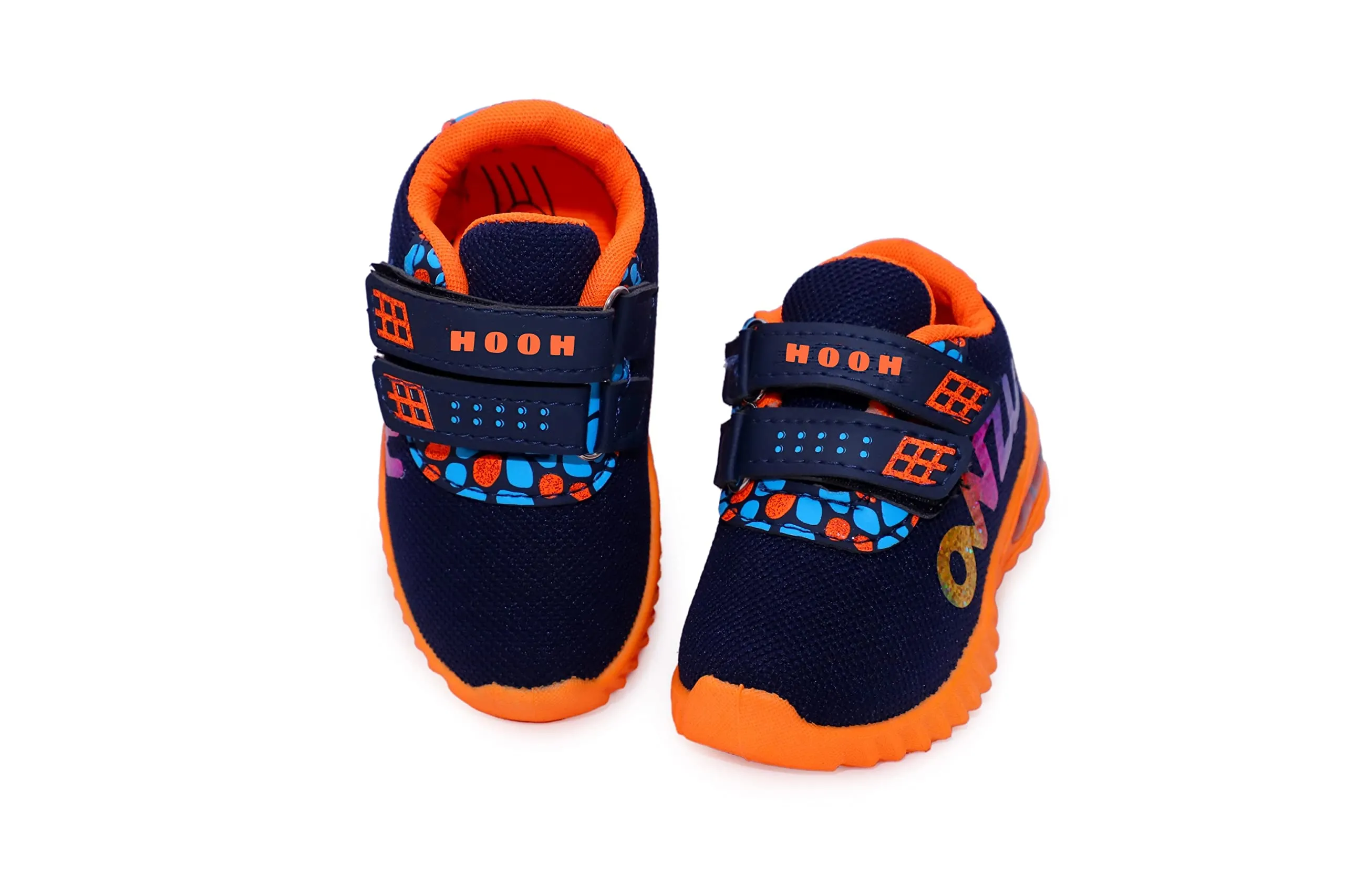 HOOH-Now comfort in Fashion Boy's, Girl's Latest Fashion LED Light Sneakers Sports Shoes (Saffron, 3_Years)