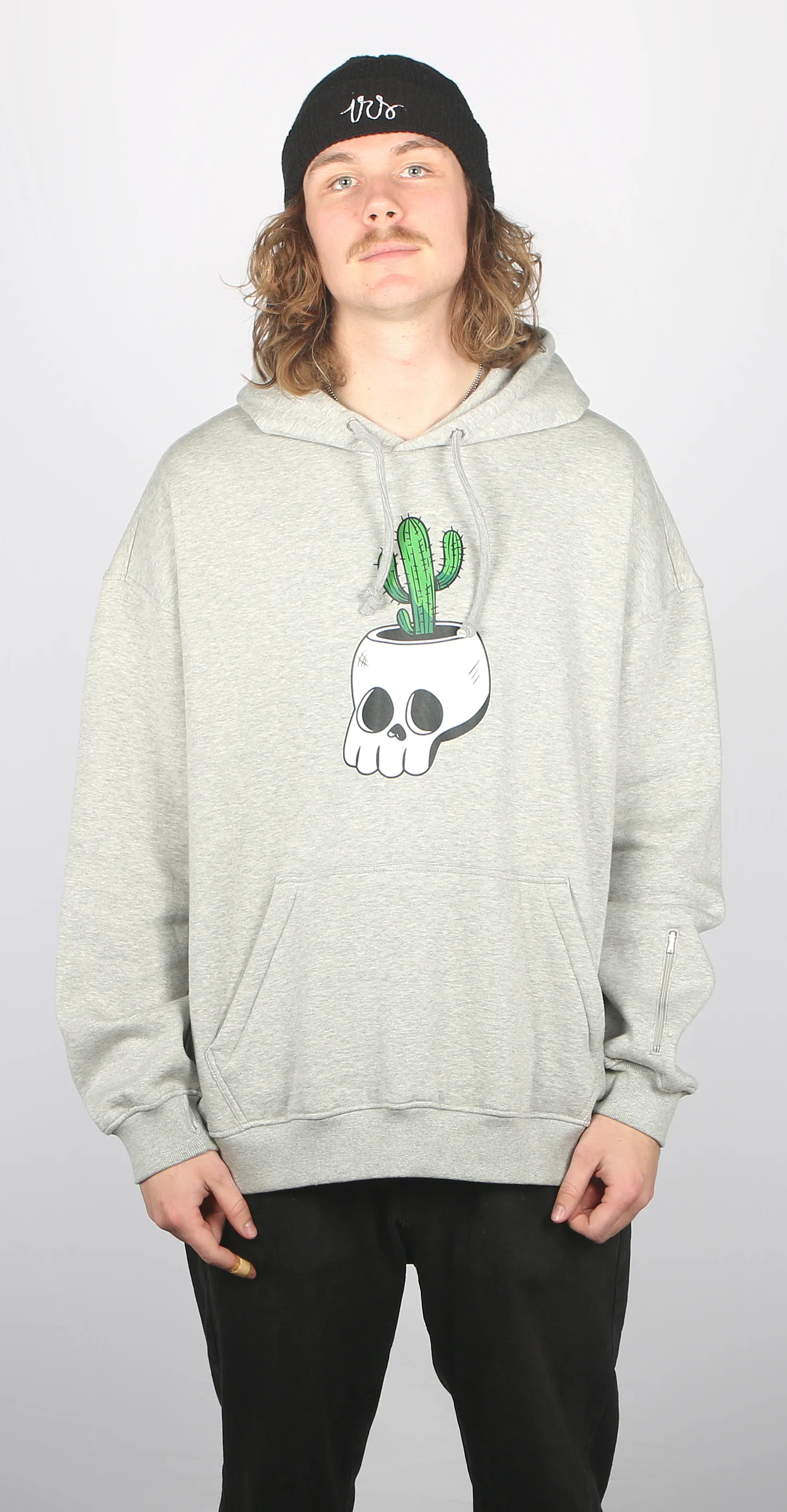 I Ride Sideways DWR Oversized Fit Hoodie Cactus Grey Marle