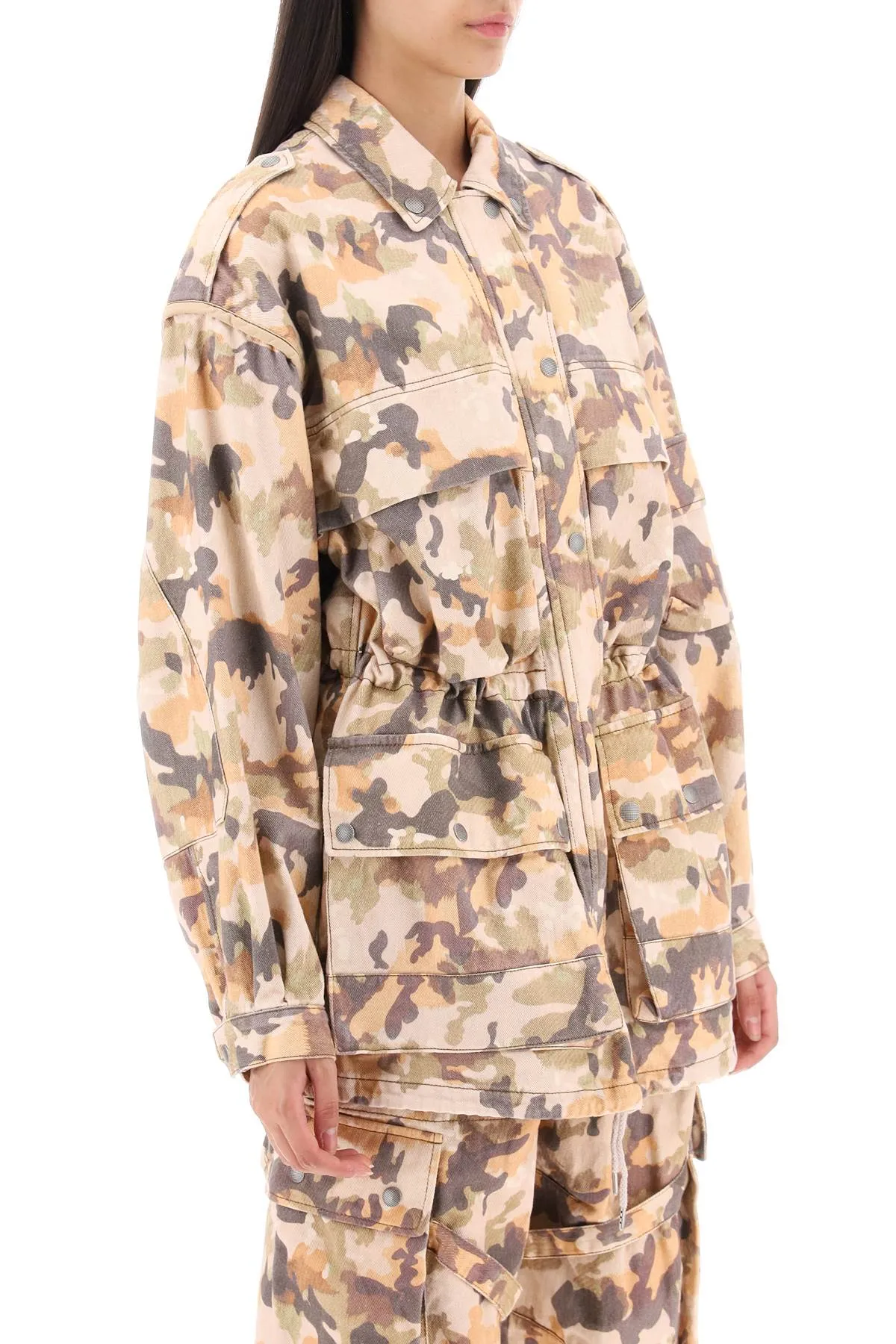 Isabel marant 'elize' jacket in cotton with camouflage pattern