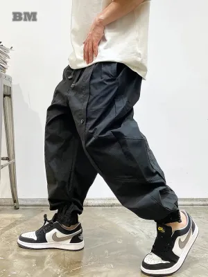 Japanese Streetwear Baggy Cargo Pants Men Clothing Casual Harem Trousers