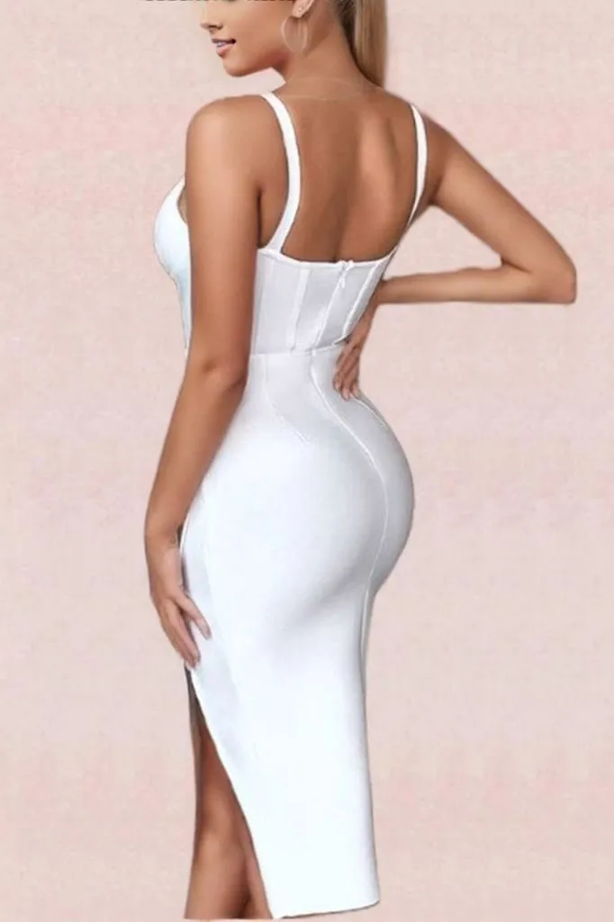 Maddi Bandage Dress - Pearl White