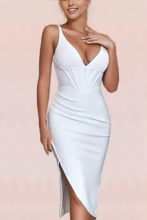 Maddi Bandage Dress - Pearl White