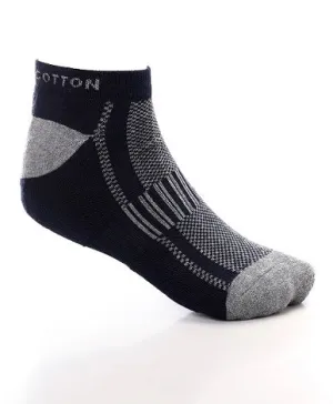 Men Plain Mid Calf Socks - Navy