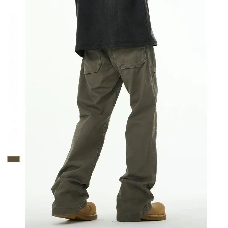 Men's Basic All-matching Trendy Gray-green Overalls Casual Loose Trousers