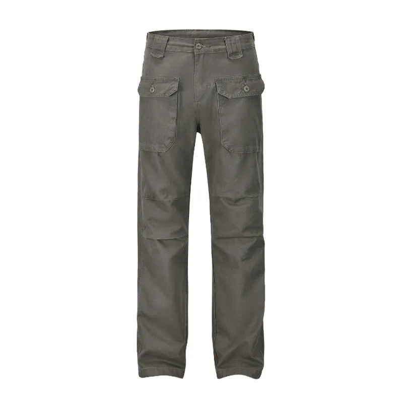 Men's Basic All-matching Trendy Gray-green Overalls Casual Loose Trousers