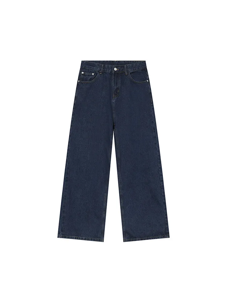 Men'S Straight Jeans In Navy Blue