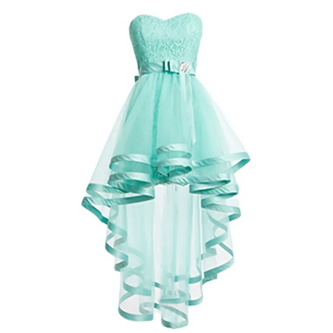 Mint Tulle Homeocming For Teens Simple Short Lace Prom Dresses