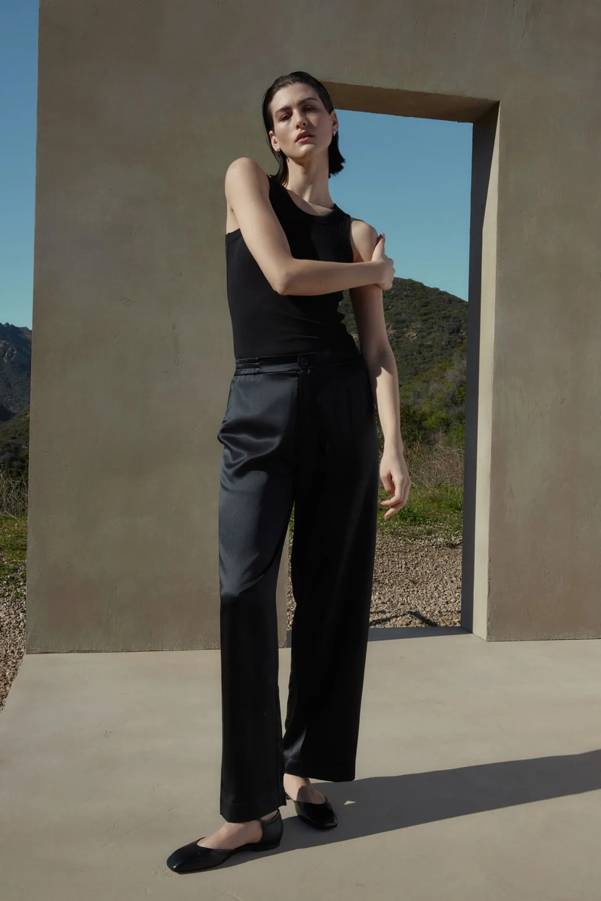 MODESTO SILK CHARMEUSE PANT