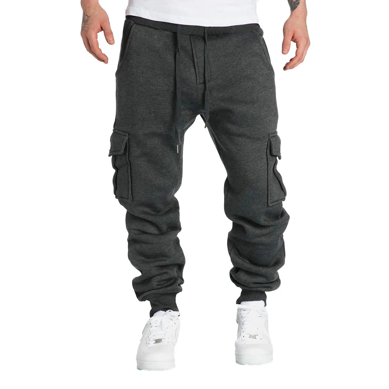 PLUSH MEN'S WORK PANTS, MEN'S MULTI POCKET PANTS, SPORTS AND CASUAL PANTS