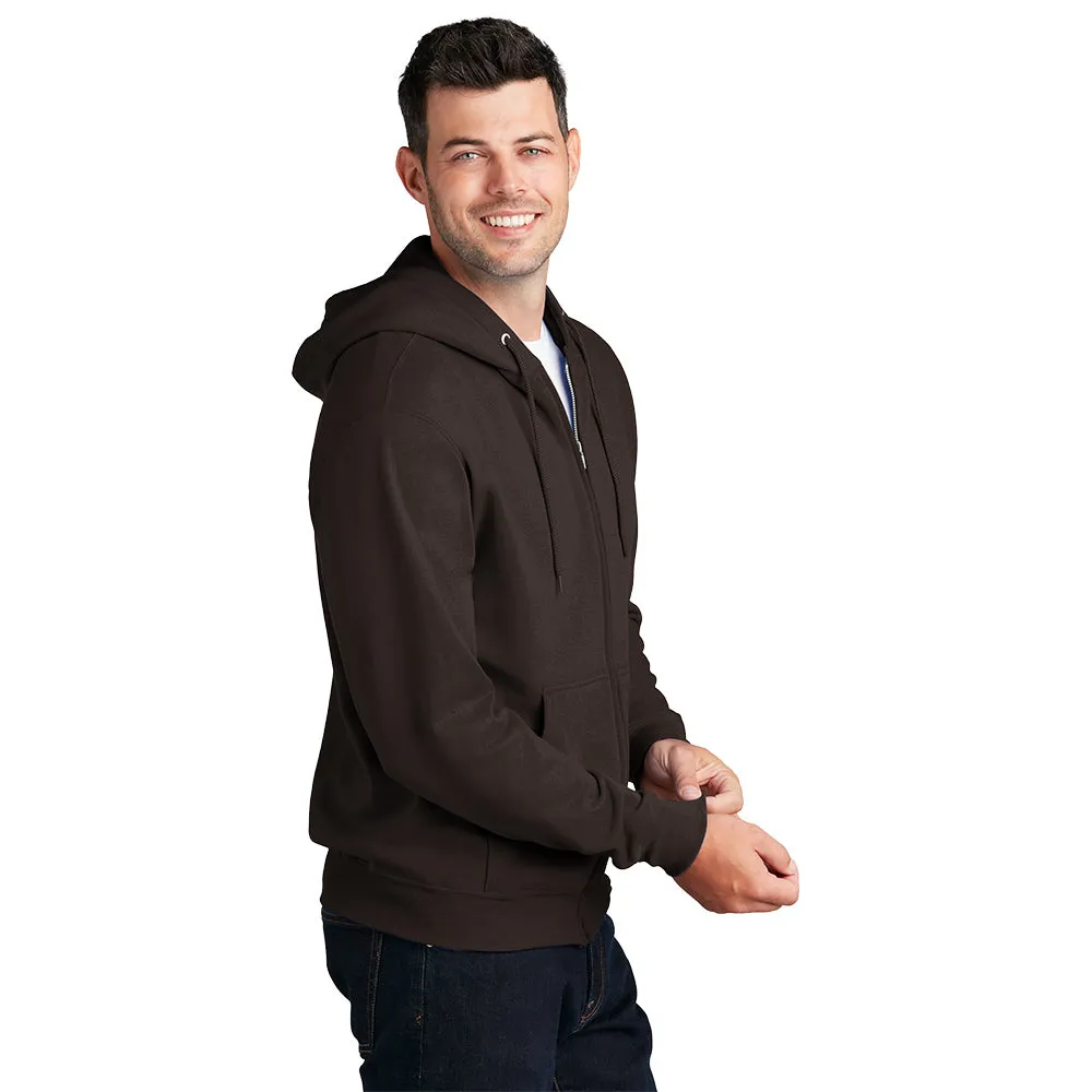 Port & Company® Core Fleece Full-Zip Hooded Sweatshirt - Dark Chocolate Brown