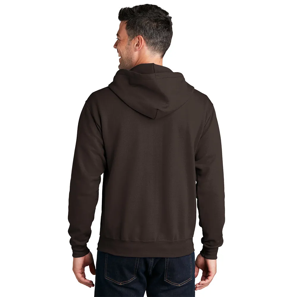 Port & Company® Core Fleece Full-Zip Hooded Sweatshirt - Dark Chocolate Brown