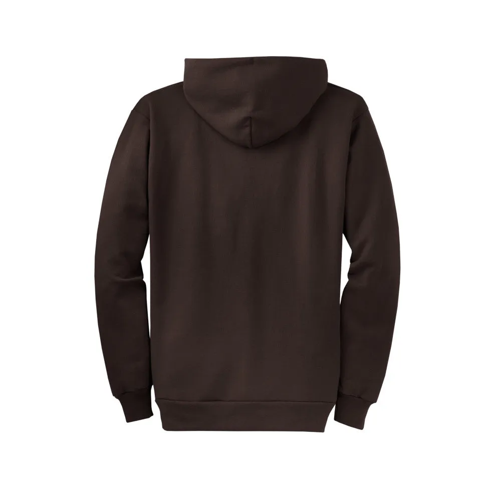 Port & Company® Core Fleece Full-Zip Hooded Sweatshirt - Dark Chocolate Brown