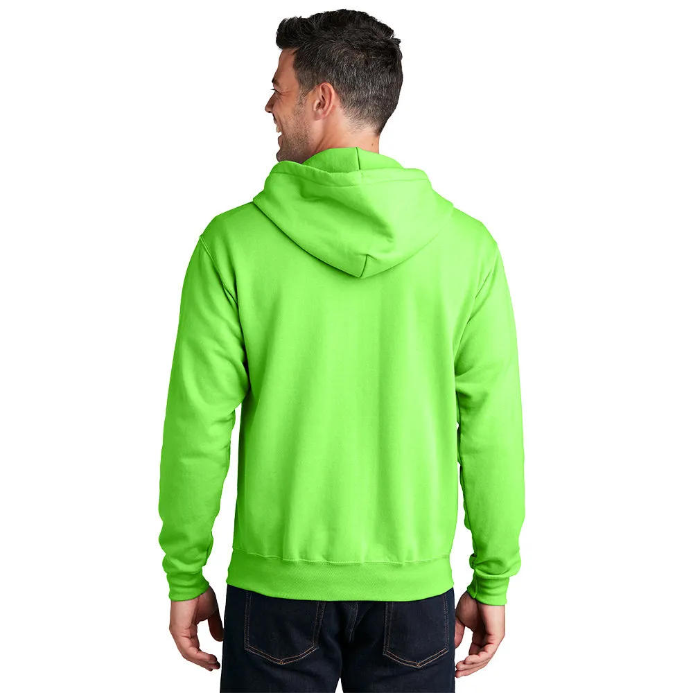 Port & Company® Core Fleece Full-Zip Hooded Sweatshirt - Neon Green