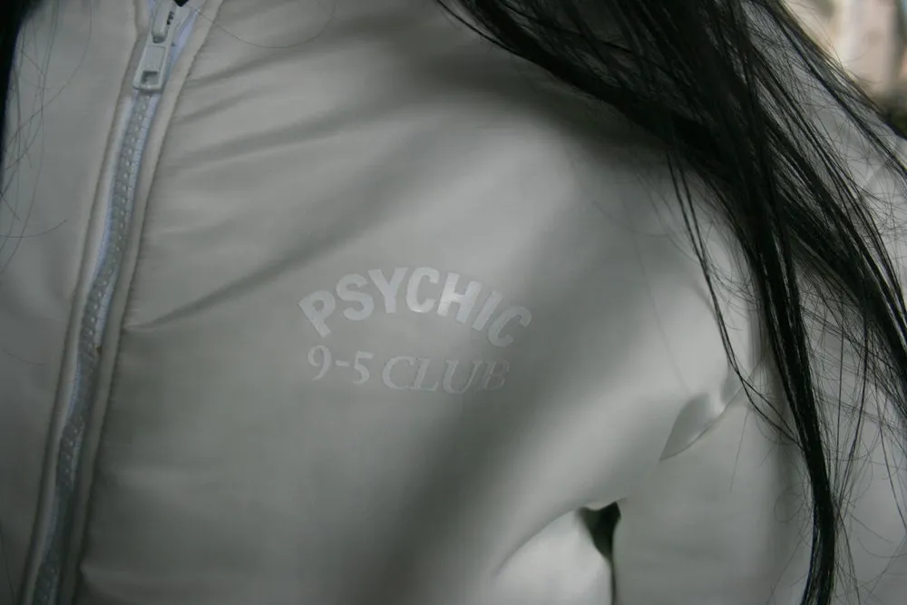 Psychic 9-5 Club Bomber Jacket – White with White Print