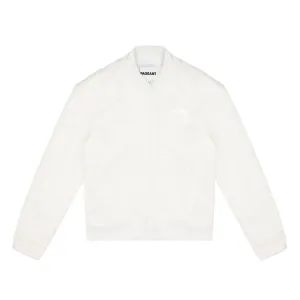 Psychic 9-5 Club Bomber Jacket – White with White Print