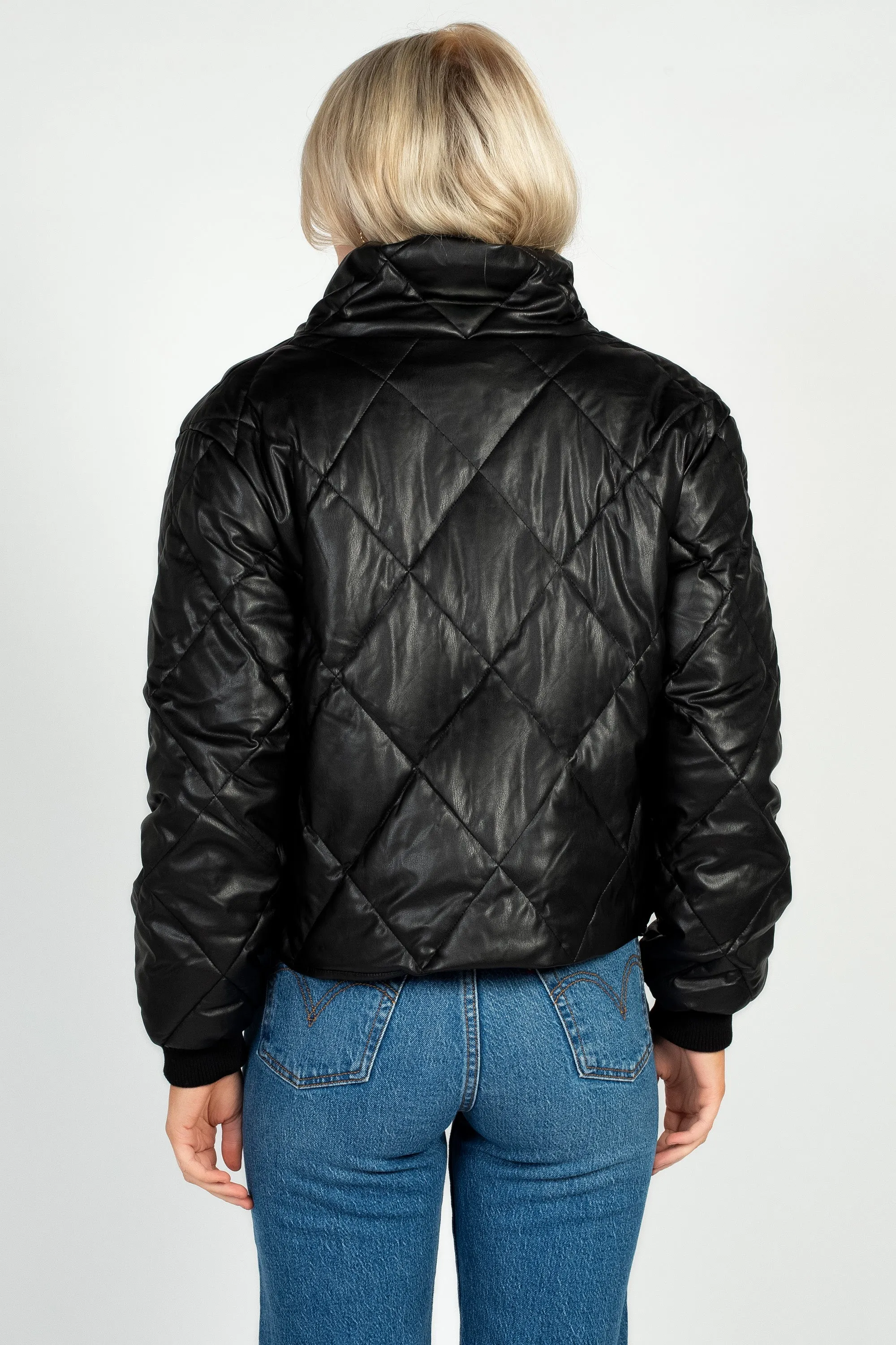 Raven Quilted Faux Leather Jacket