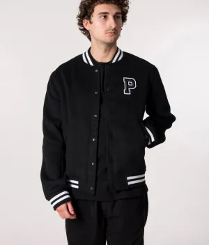 Relaxed Fit Bay Bomber College Jacket