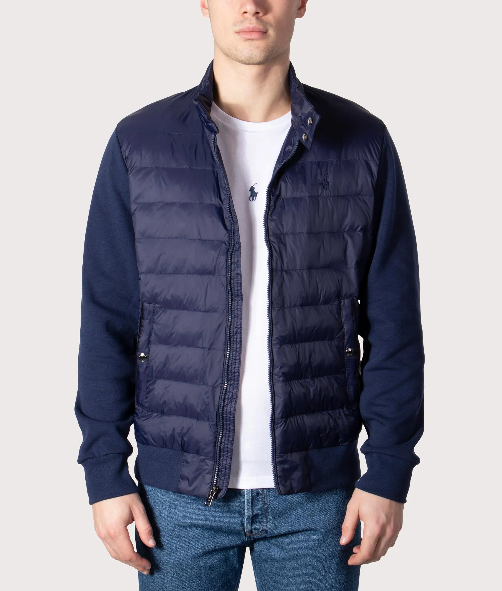 Relaxed Fit Quilted Hybrid Sweatshirt/Jacket