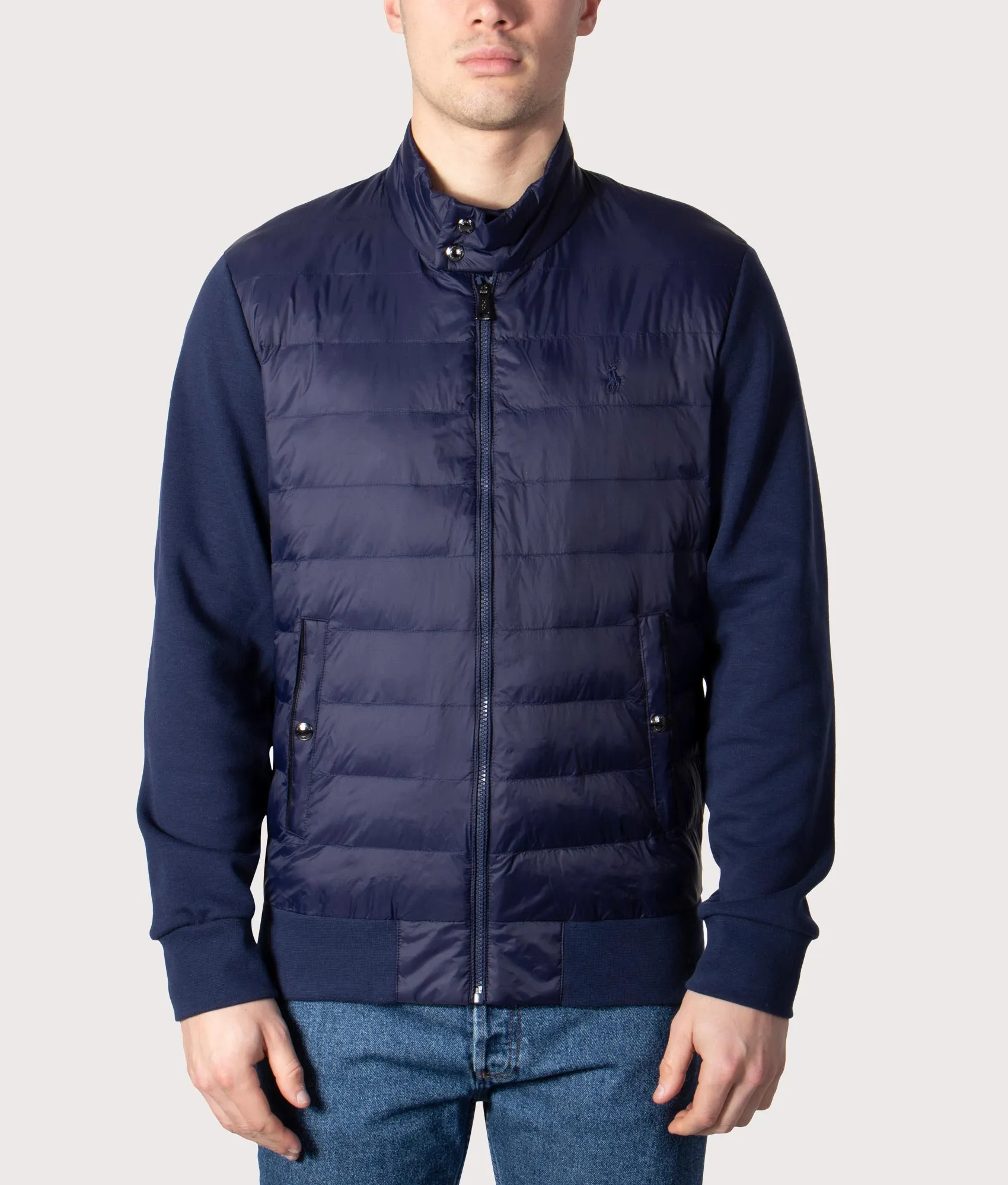 Relaxed Fit Quilted Hybrid Sweatshirt/Jacket